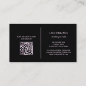 Pink Peony Flower Black Visitekaartje (Achterkant)