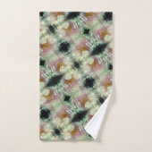 Pink Peony Flower Center Pattern Bad Handdoek (Handdoek)