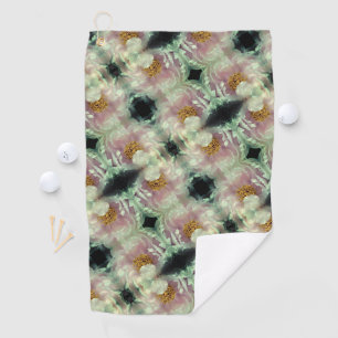 Pink Peony Flower Center Pattern Golfhanddoek