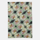 Pink Peony Flower Center Pattern Theedoek (Verticaal)