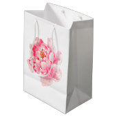 Pink Peony Flower Medium Cadeauzakje (Achterkant Gekanteld)