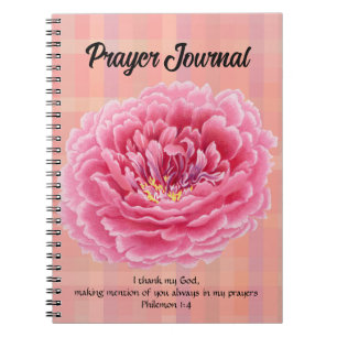 Pink Peony Flower Style Plagen Journal Notitieboek