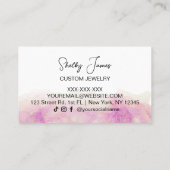 Pink Peony Flower Visitekaartje (Achterkant)