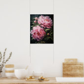 Pink Peony Flowers Art Imprimer Poster (Cuisine)
