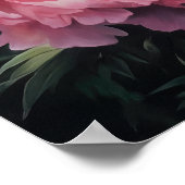 Pink Peony Flowers Art Imprimer Poster (Coin)