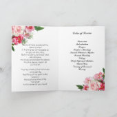 Pink Peony Flowers begrafenisprogramma Programma (Binnen)