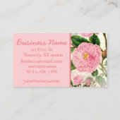 Pink Peony Flowers, Leaves & Buds Pattern Visitekaartje (Achterkant)