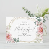 Pink Peony Flowers word m'n meester. Kaart (Staand voorkant)