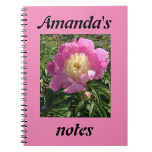 Pink Peony Foto gepersonaliseerd Notitieboek