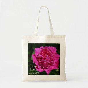 Pink Peony Garden Flower Motivatie Tote Bag