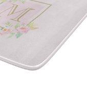 Pink Peony Gepersonaliseerd Monogram Snijplank (Hoek)