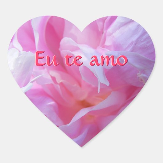 Pink Peony Heart Stickers (Voorkant)