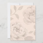 Pink Peony Invitations de mariage florales (Dos)
