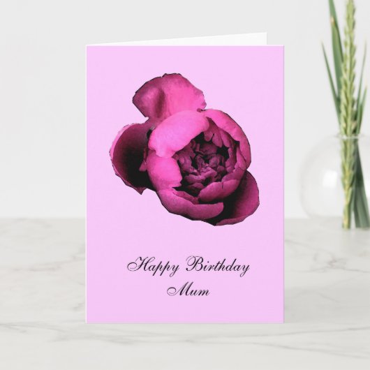Pink Peony Joyeuse carte d'anniversaire (Devant)