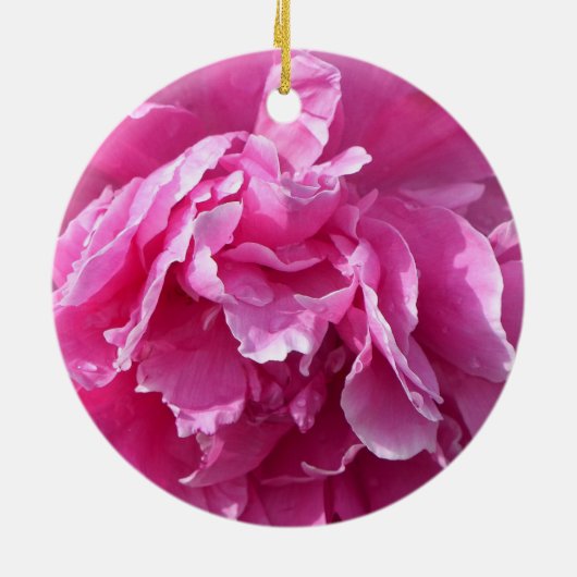 Pink Peony Keramisch Ornament (Achterkant)