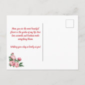 Pink Peony Moederdag Briefkaart (Achterkant)