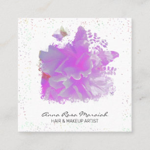 *~* Pink Peony Painting Art Butterfly AR3 Vierkante Visitekaartje