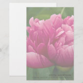 Pink Peony Persoonlijke schrijfbenodigdheden Briefpapier (Voorkant / Achterkant)