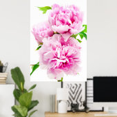 Pink Peony Poster (Thuiskantoor)