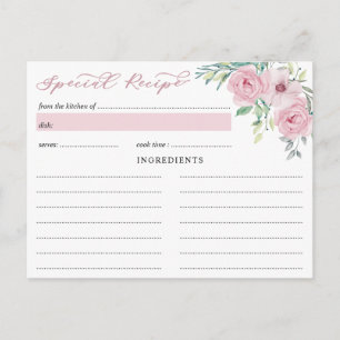 Pink Peony Roos Flowers Vrijgezellenfeest Recipe K Briefkaart