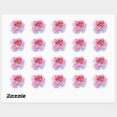 Pink Peony Round Stickers (Vel)