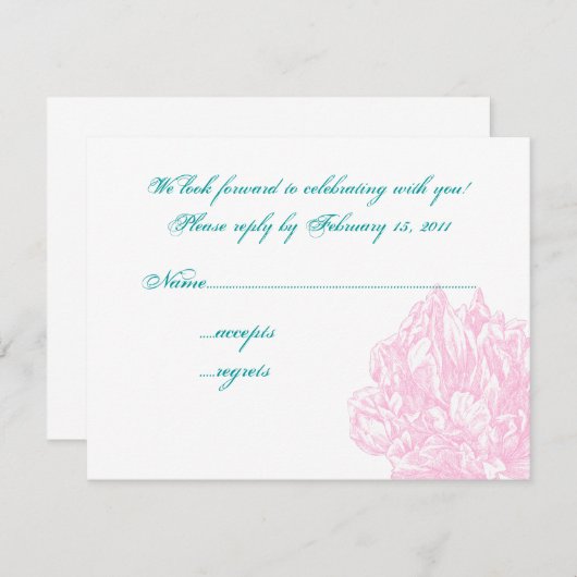 Pink Peony RSVP (Devant / Derrière)