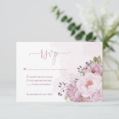 Pink Peony RSVP Cards (Staand voorkant)