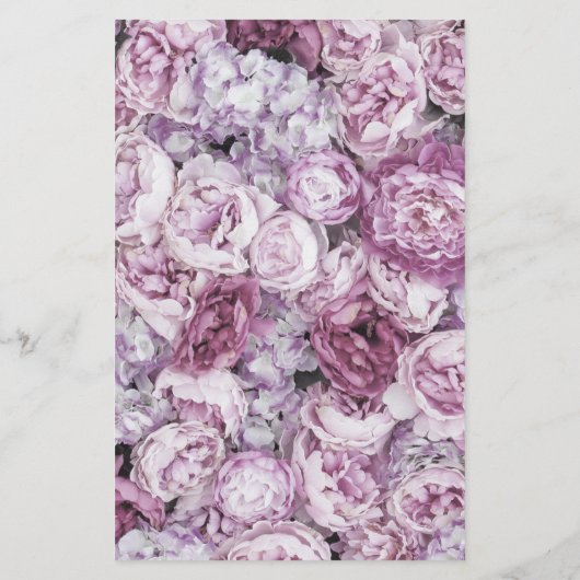 Pink Peony Script Monogram Salon Service Menu (Achterkant)