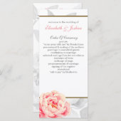 Pink Peony Tea length trouwprogramma's Programma (Voorkant / Achterkant)