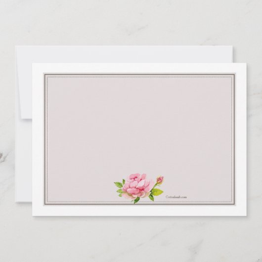 Pink Peony Uitnodiging (Achterkant)