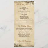 Pink Peony Vintage Wedding Programma's (Achterkant)