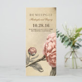 Pink Peony Vintage Wedding Programma's (Staand voorkant)