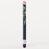 Pink Peony Waterverf Floral Navy Name Case-Mate iPhone Case (Achterkant/rechts)