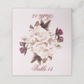 Pink Peony Waterverf Floral Wedding Table Number (Buitenkant ongevouwen)