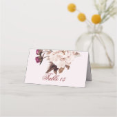 Pink Peony Waterverf Floral Wedding Table Number (Achterkant)