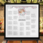 Pink Peony Waterverf Photo Wedding Seating Chart Poster