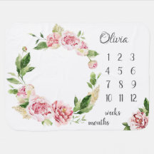 Pink Peony Waterverf Spring Wreath Milestone
