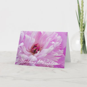 Pink Peony Wedding Acceptance Kaart