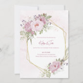 Pink Peony Wedding Invitation (Devant)