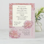 Pink Peony Wedding Kaart (Staand voorkant)