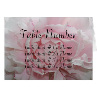 Pink Peony Wedding Table Place Card Sjabloon
