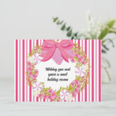 Pink Peppermint Christmas Kaart (Staand voorkant)