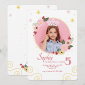 Pink Perfection Photo Invitation d'anniversaire (Devant / Derrière)