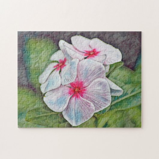 Pink Periwinkkt Flower Art Puzzle (Horizontal)