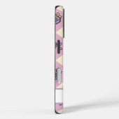 Pink Personalized Girly Checkered Case-Mate iPhone Case (Achterkant / Rechts)