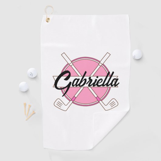 Pink Personalized Golf Monogram  Golfhanddoek (Insitu)