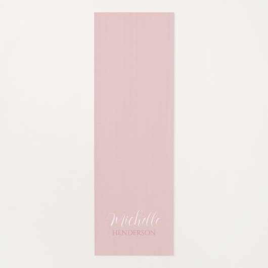 Pink Personalized Monogram Custom Name Yogamat (Voorkant)
