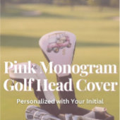 Pink Personalized Monogram Design Custom Golfheadcover