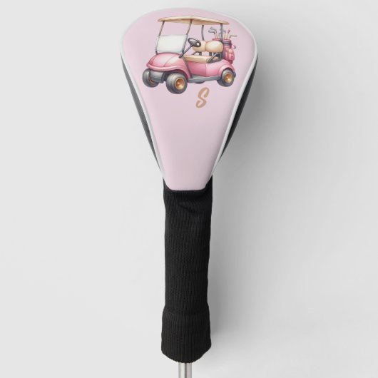 Pink Personalized Monogram Design Custom Golfheadcover (Voorkant)