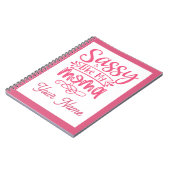 Pink Personalized "Sassy Moma" Notitieboek (Linkerzijde)